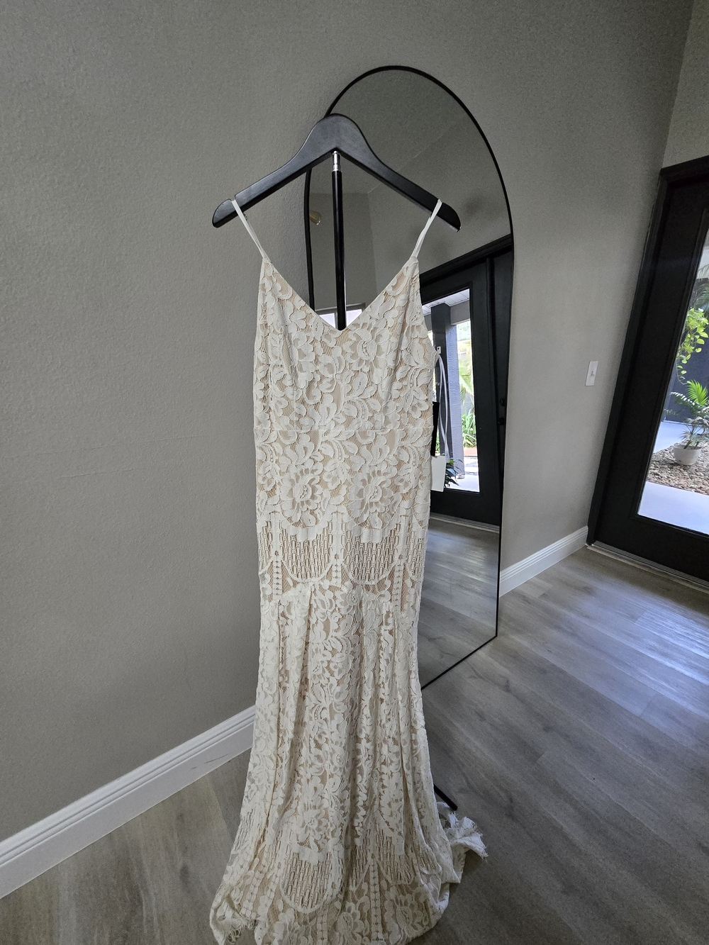 NWT Ivory Lace Slip Wedding Dress with Delicate Straps